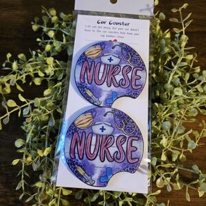 Purple Nurse Car Coaster Set